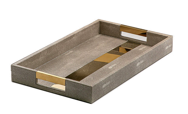 Leather trays with gold line ( small ) -  صغير صواني جلدية بخط ذهبي